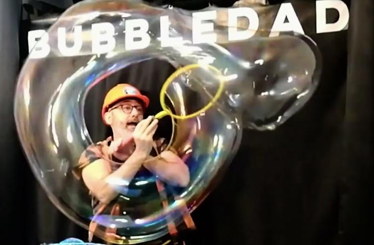 Man doing bubbles